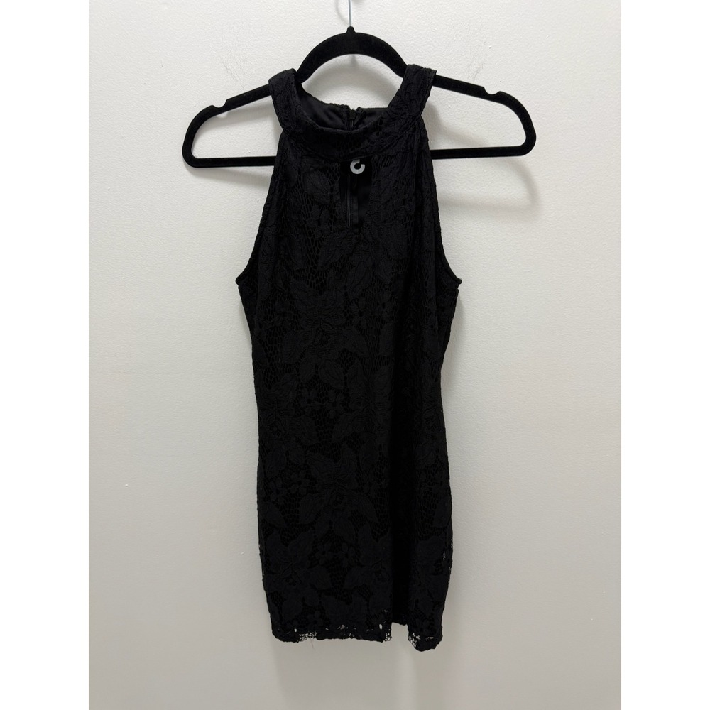 Speechless Black Lace Halter Mini Dress High Neck Keyhole Bodycon Size M